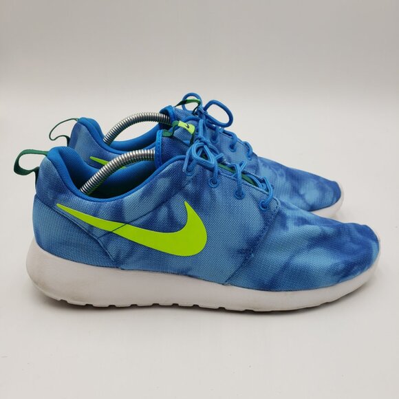 Nike Roshe Run Sneakers 11 Mens Lace Up Running Electric Blue - Picture 1 of 8